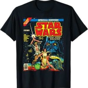 Star Wars Black T-Shirt with Comic Art